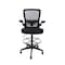 Boss Office Products Deluxe Drafting Chair, Black Frame, Black Mesh and Fabric with Flip Arms B16366BK-BK - alternate 2